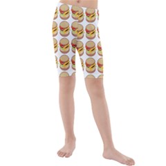 Hamburger Pattern Kids  Mid Length Swim Shorts