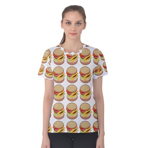 Hamburger Pattern Women s Cotton Tee by Simbadda