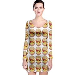 Hamburger Pattern Long Sleeve Bodycon Dress