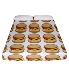 Hamburger Pattern Fitted Sheet (queen Size) by Simbadda