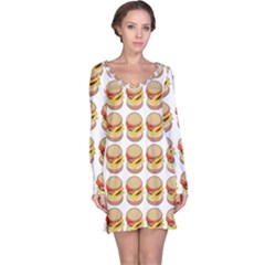 Hamburger Pattern Long Sleeve Nightdress