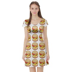 Hamburger Pattern Short Sleeve Skater Dress