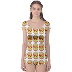 Hamburger Pattern Boyleg Leotard 