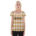 Hamburger Pattern Women s Cap Sleeve Top View1