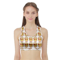 Hamburger Pattern Sports Bra With Border by Simbadda