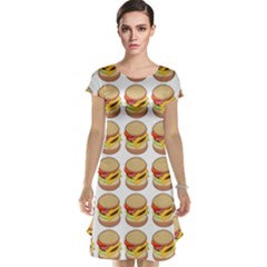 Hamburger Pattern Cap Sleeve Nightdress