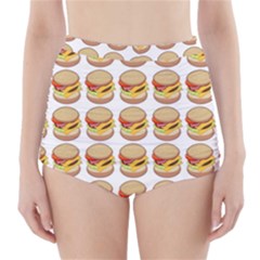 Hamburger Pattern High-Waisted Bikini Bottoms