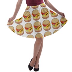 Hamburger Pattern A-line Skater Skirt