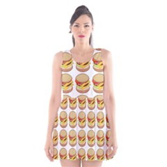 Hamburger Pattern Scoop Neck Skater Dress