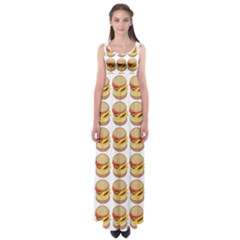 Hamburger Pattern Empire Waist Maxi Dress