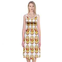 Hamburger Pattern Midi Sleeveless Dress