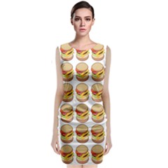 Hamburger Pattern Classic Sleeveless Midi Dress