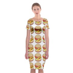 Hamburger Pattern Classic Short Sleeve Midi Dress