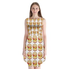 Hamburger Pattern Sleeveless Chiffon Dress  