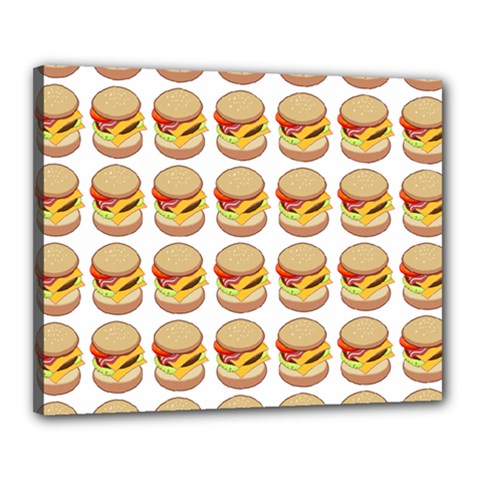 Hamburger Pattern Canvas 20  X 16  by Simbadda