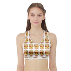 Hamburger Pattern Sports Bra With Border by Simbadda