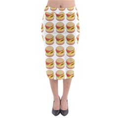 Hamburger Pattern Midi Pencil Skirt