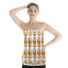 Hamburger Pattern Strapless Top by Simbadda