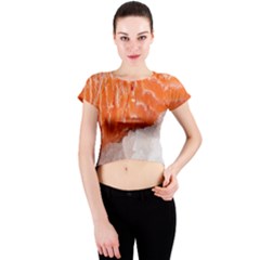 Abstract Angel Bass Beach Chef Crew Neck Crop Top by Simbadda