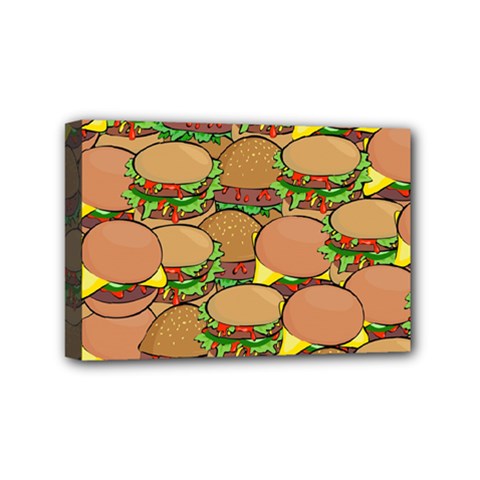 Burger Double Border Mini Canvas 6  X 4  by Simbadda