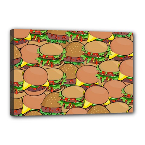 Burger Double Border Canvas 18  X 12  by Simbadda