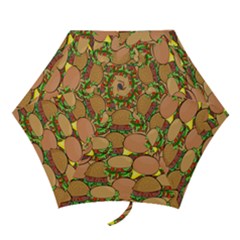 Burger Double Border Mini Folding Umbrellas by Simbadda