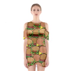 Burger Double Border Shoulder Cutout One Piece by Simbadda