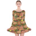 Burger Double Border Long Sleeve Velvet Skater Dress View1