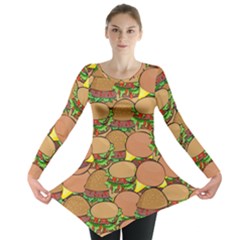 Burger Double Border Long Sleeve Tunic  by Simbadda