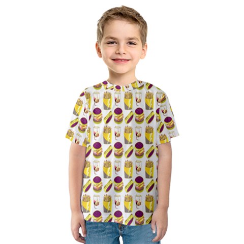 Hamburger And Fries Kids  Sport Mesh Tee by Simbadda