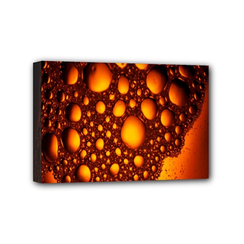 Bubbles Abstract Art Gold Golden Mini Canvas 6  X 4  by Simbadda