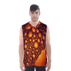 Bubbles Abstract Art Gold Golden Men s Basketball Tank Top by Simbadda