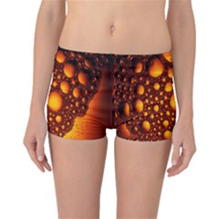 Bubbles Abstract Art Gold Golden Boyleg Bikini Bottoms by Simbadda