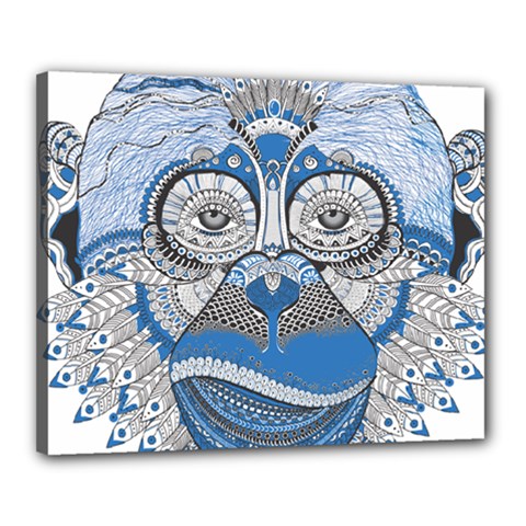 Pattern Monkey New Year S Eve Canvas 20  X 16  by Simbadda