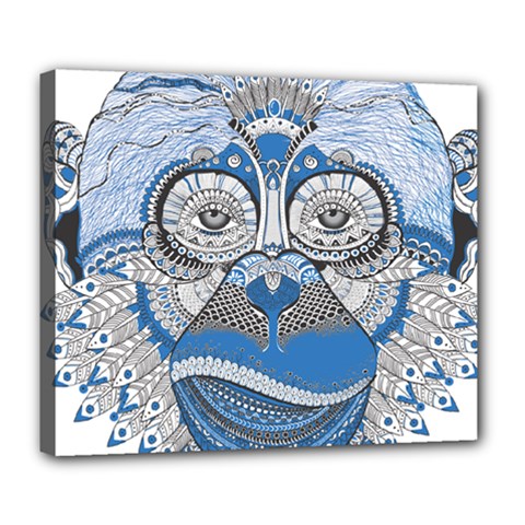 Pattern Monkey New Year S Eve Deluxe Canvas 24  X 20   by Simbadda