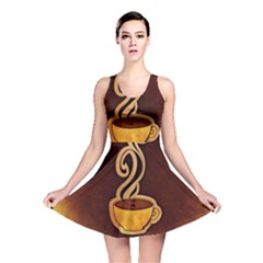 Coffee Drink Abstract Reversible Skater Dress by Simbadda