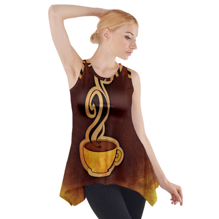 Coffee Drink Abstract Side Drop Tank Tunic