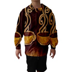 Coffee Drink Abstract Hooded Wind Breaker (kids) by Simbadda