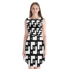 Abstract Pattern Background  Wallpaper In Black And White Shapes, Lines And Swirls Sleeveless Chiffon Dress   by Simbadda