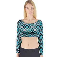 Folklore Long Sleeve Crop Top by Valentinaart