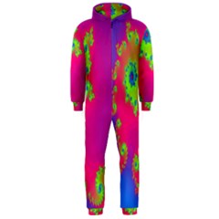 Digital Fractal Spiral Hooded Jumpsuit (men)  by Simbadda