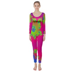 Digital Fractal Spiral Long Sleeve Catsuit by Simbadda