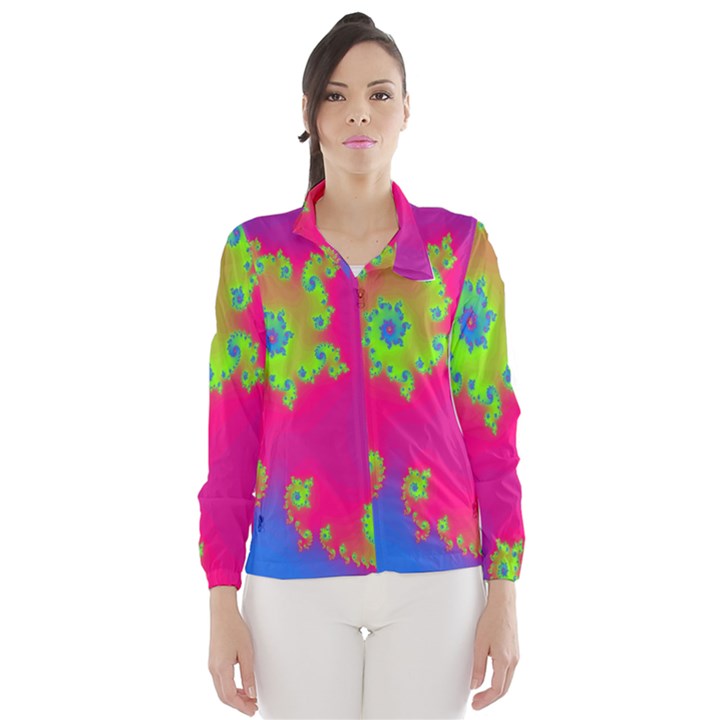 Digital Fractal Spiral Wind Breaker (Women)