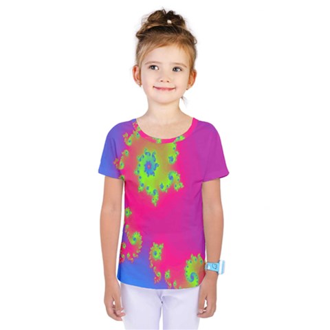 Digital Fractal Spiral Kids  One Piece Tee by Simbadda