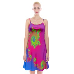 Digital Fractal Spiral Spaghetti Strap Velvet Dress