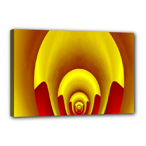 Red Gold Fractal Hypocycloid Canvas 18  X 12  by Simbadda