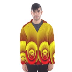 Red Gold Fractal Hypocycloid Hooded Wind Breaker (men) by Simbadda