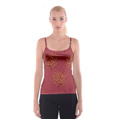 Beautiful Tree Background Pattern Spaghetti Strap Top by Simbadda