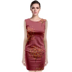 Beautiful Tree Background Pattern Sleeveless Velvet Midi Dress by Simbadda