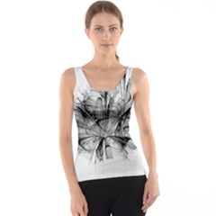 High Detailed Resembling A Flower Fractalblack Flower Tank Top by Simbadda